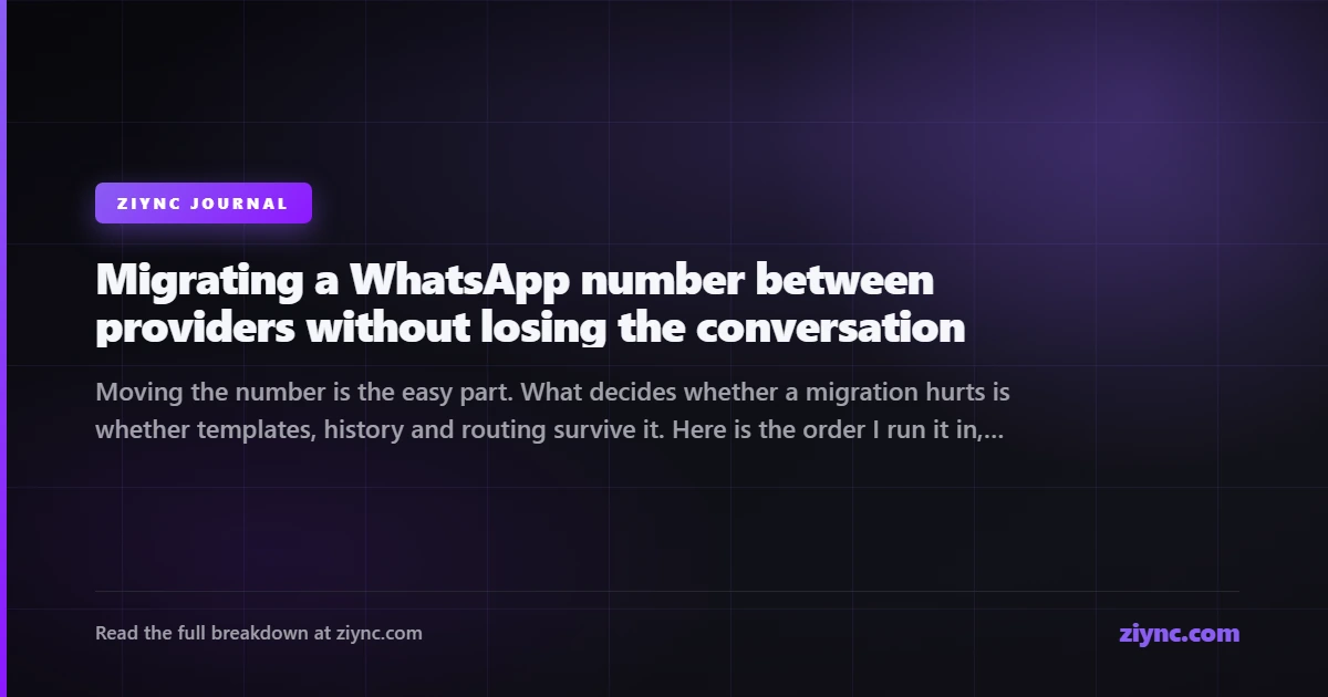 Two phones side by side with a WhatsApp business conversation transferring between them