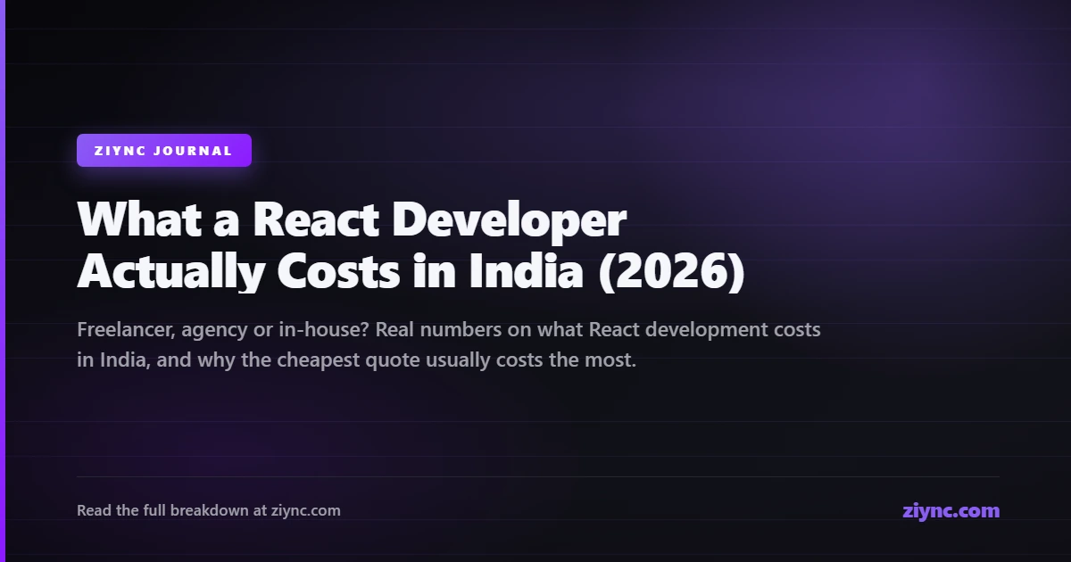 What a React Developer Actually Costs in India (2026)