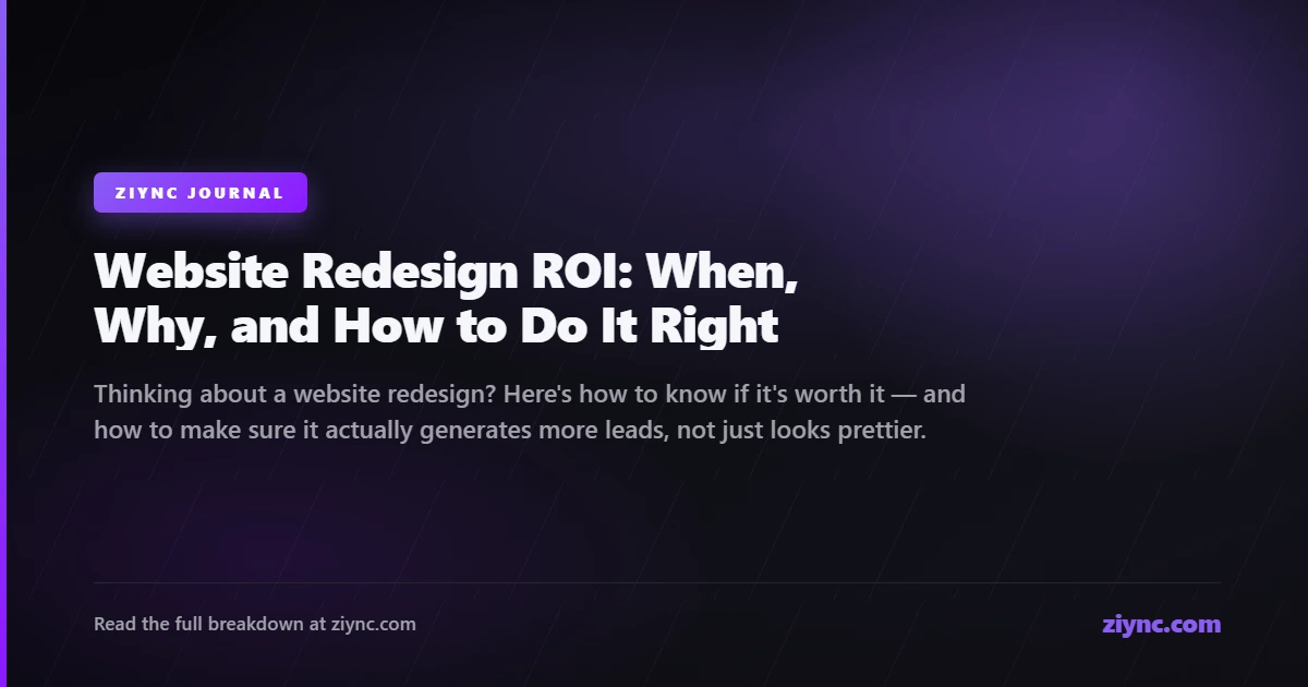 Website redesign ROI guide - when and why to redesign your business website