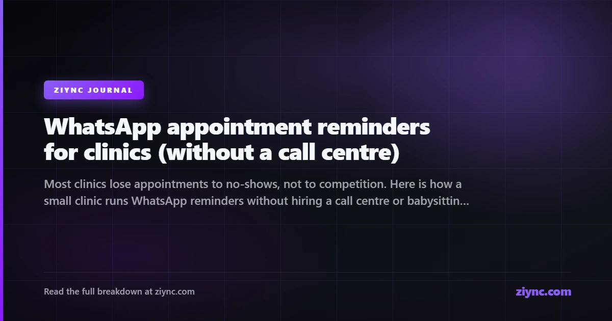A clinic sending a WhatsApp appointment reminder and receiving a confirmation reply