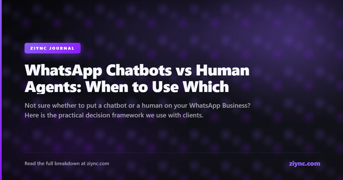 WhatsApp Chatbots vs Human Agents: When to Use Which