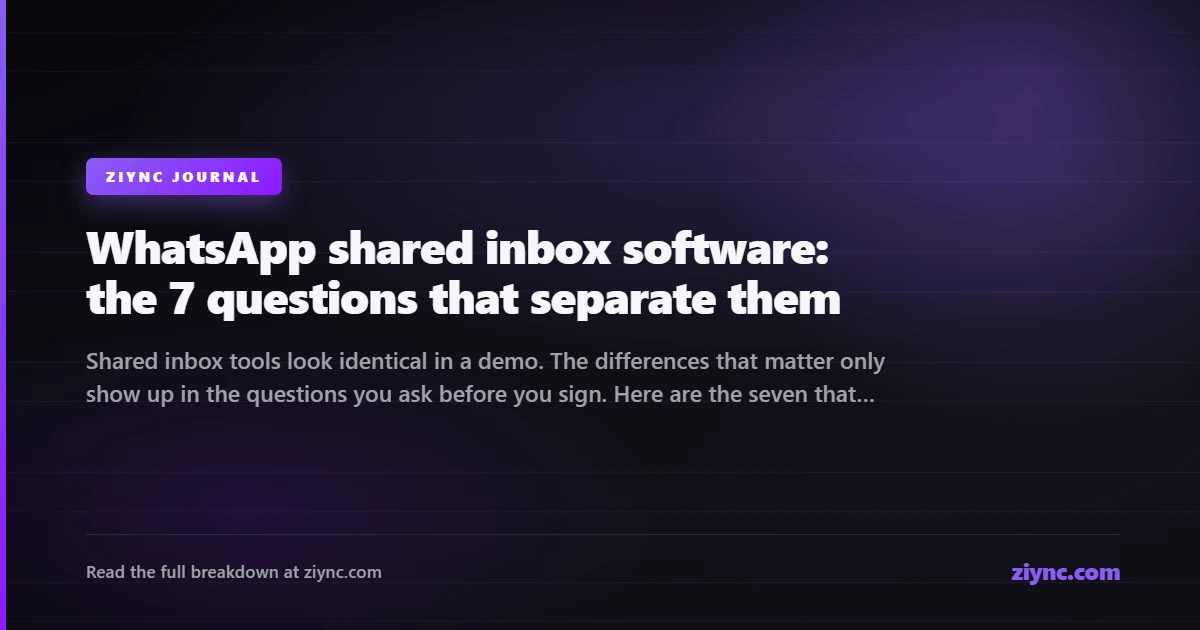A support team answering one WhatsApp number from a shared inbox view